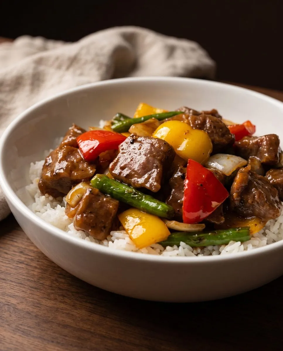 Chinese black pepper beef