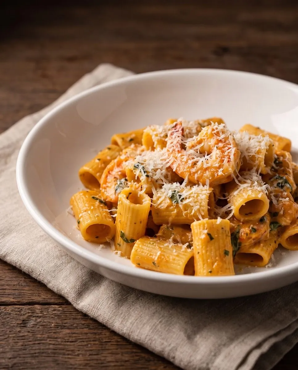 Cajun garnalen pesto pasta