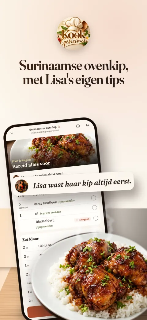 Surinaamse ovenkip, met Lisa's eigen tips